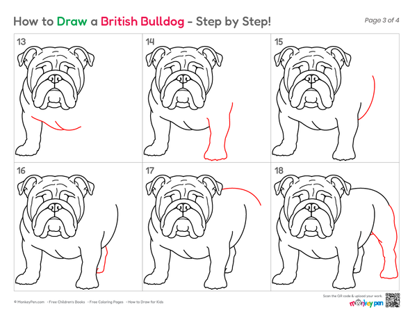 How to Draw a British Bulldog – Step-by-Step Dog Drawing for Kids