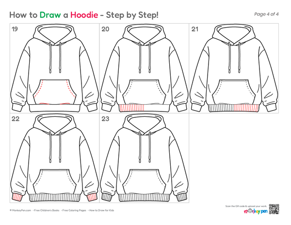 Cute hoodie coloring page for children.