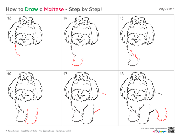How to Draw a Maltese – Easy Step-by-Step Dog Drawing for Kids