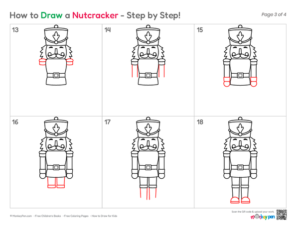 How to Draw a Nutcracker – Easy Step-by-Step Holiday Character Drawing for Kids