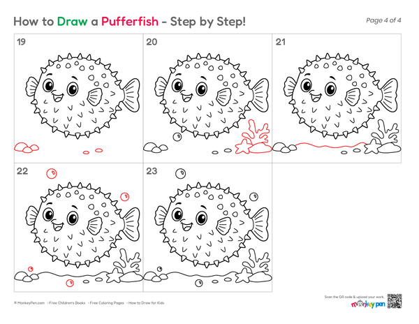 How to Draw a Pufferfish – Step-by-Step Fish Drawing for Kids