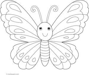 Cartoon Butterfly Coloring Page