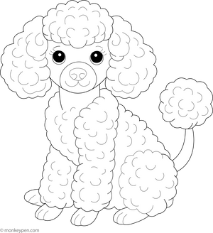 Poodle coloring page – free printable for kids to color and enjoy