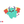Friendly cartoon monster with cheerful features, fantasy colour by number page for kids.