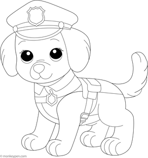 Police Dog coloring page – free printable for kids to color and enjoy