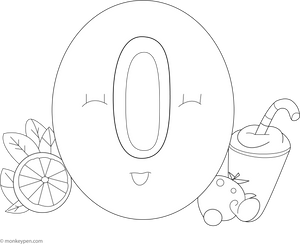Number 0 coloring page – free printable for kids to color and enjoy