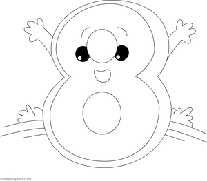 Number 8 coloring page – free printable for kids to color and enjoy