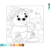 Polar Bear | Arctic Animal Color by Number Page for Kids