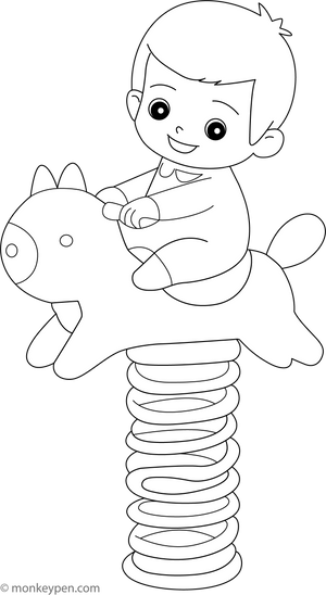 Spring Rider coloring page – free printable for kids to color and enjoy