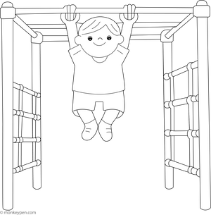Chin-Up Bar coloring page – free printable for kids to color and enjoy