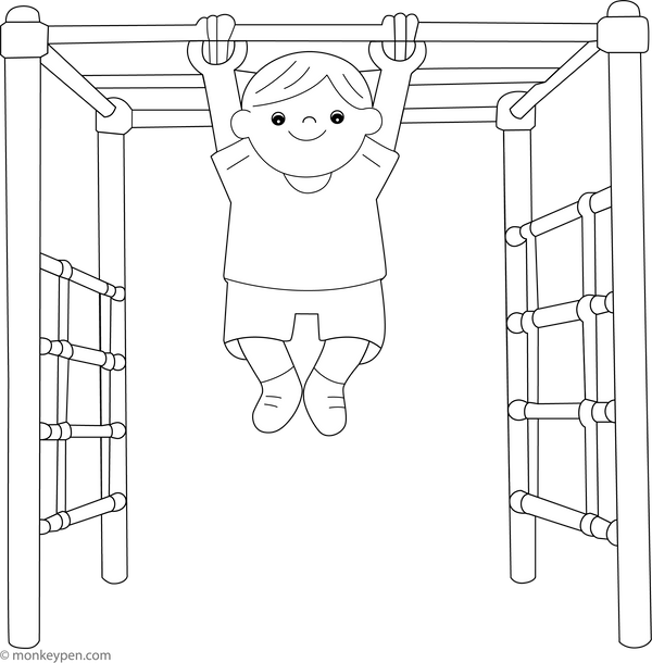 Chin-Up Bar coloring page – free printable for kids to color and enjoy