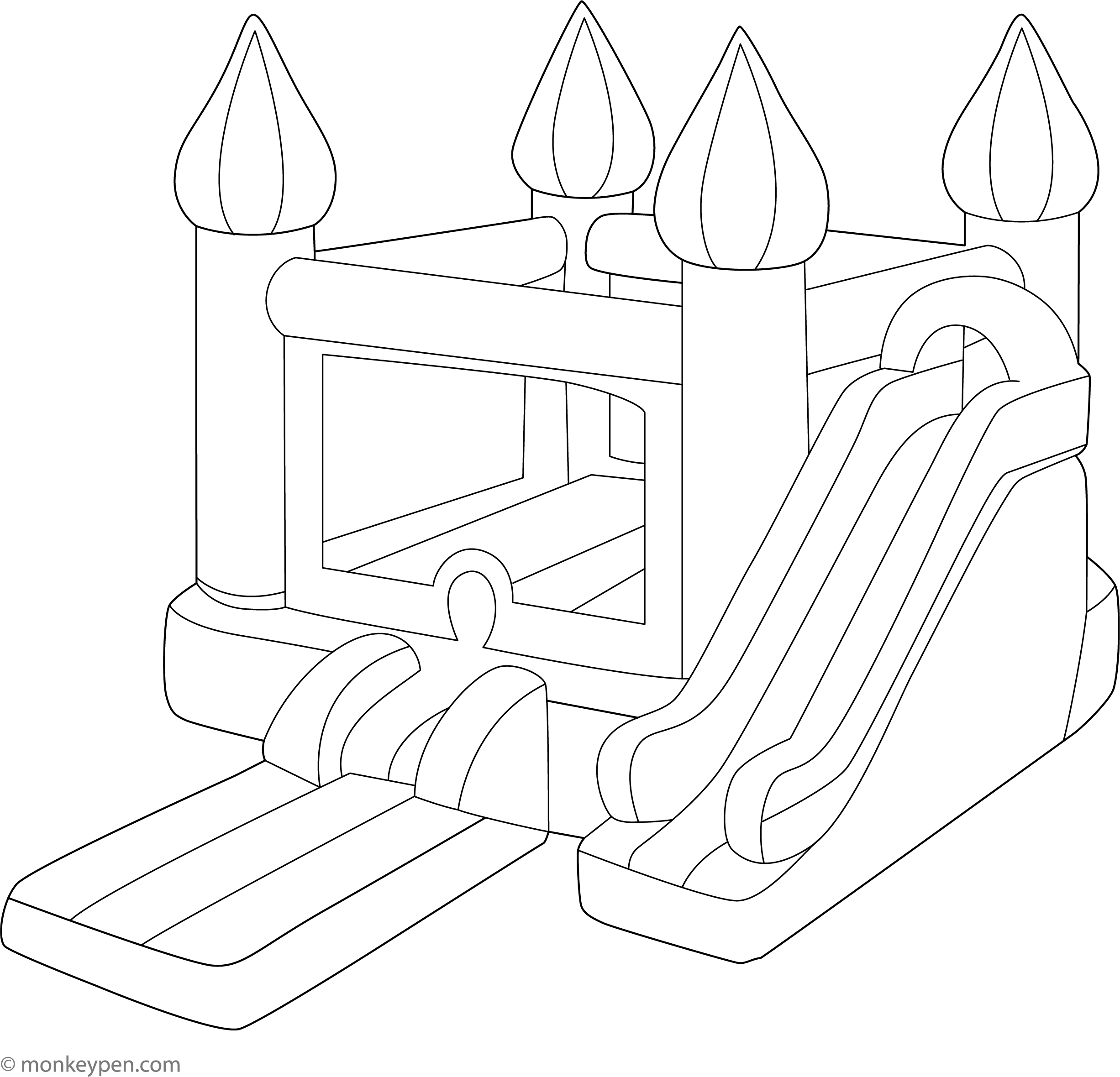 Inflatable Coloring Sheets Inflatable Bouncer Coloring Page – Printable PDF for Kids
