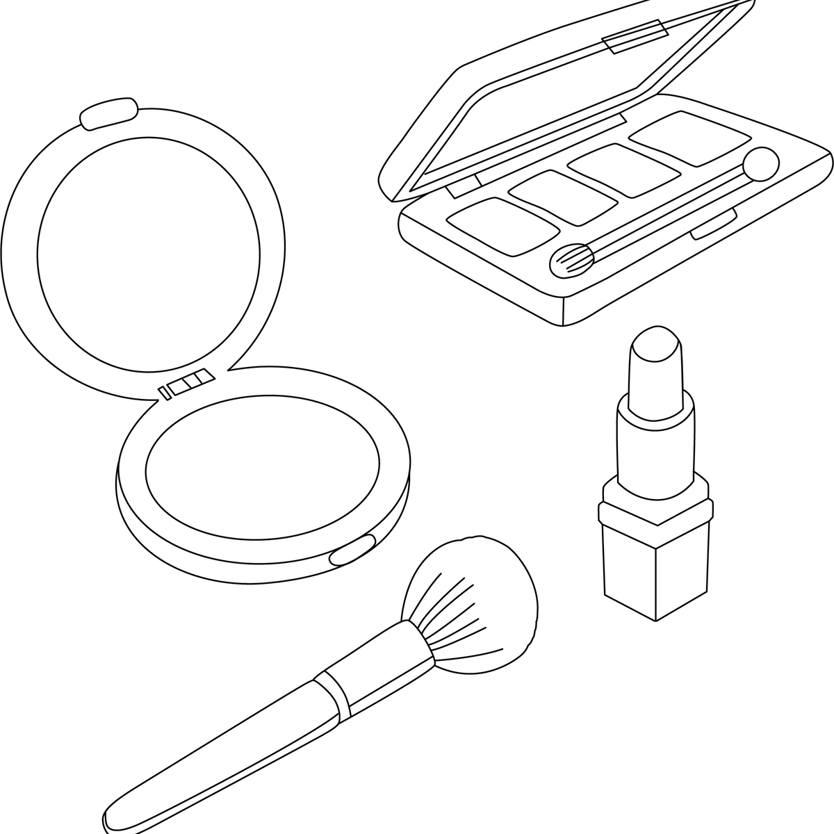Makeup Kit Coloring Page β Free Printable PDF for Kids