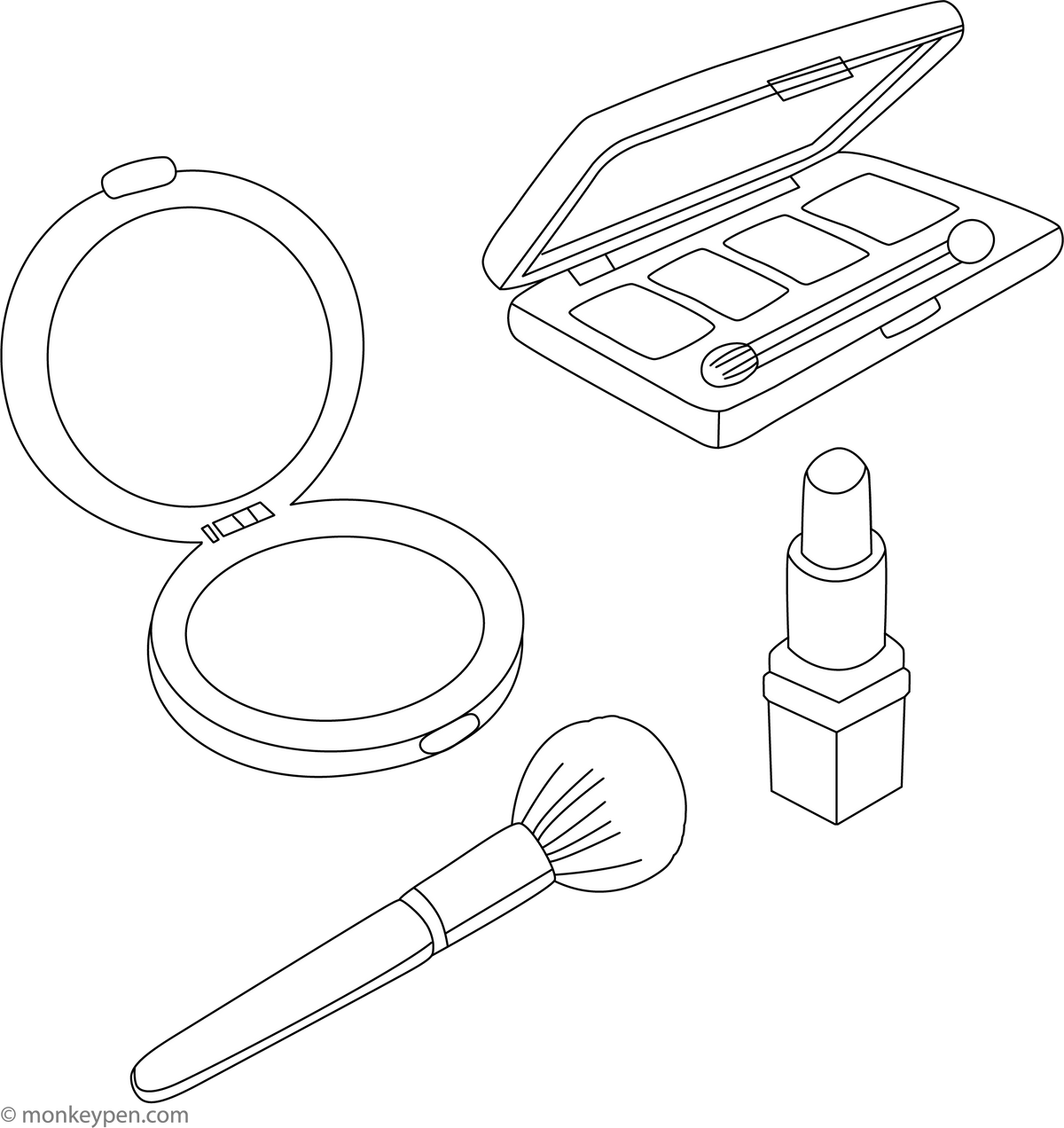 Makeup Kit Coloring Page – Free Printable PDF for Kids