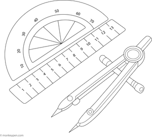 Geometry Set coloring page – free printable for kids to color and enjoy