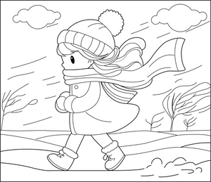 Windy Day coloring page – fun and educational printable for children