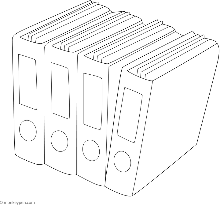 Folders - Free Printable Coloring Page PDF