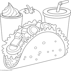 Taco coloring page – free printable for kids to color and enjoy