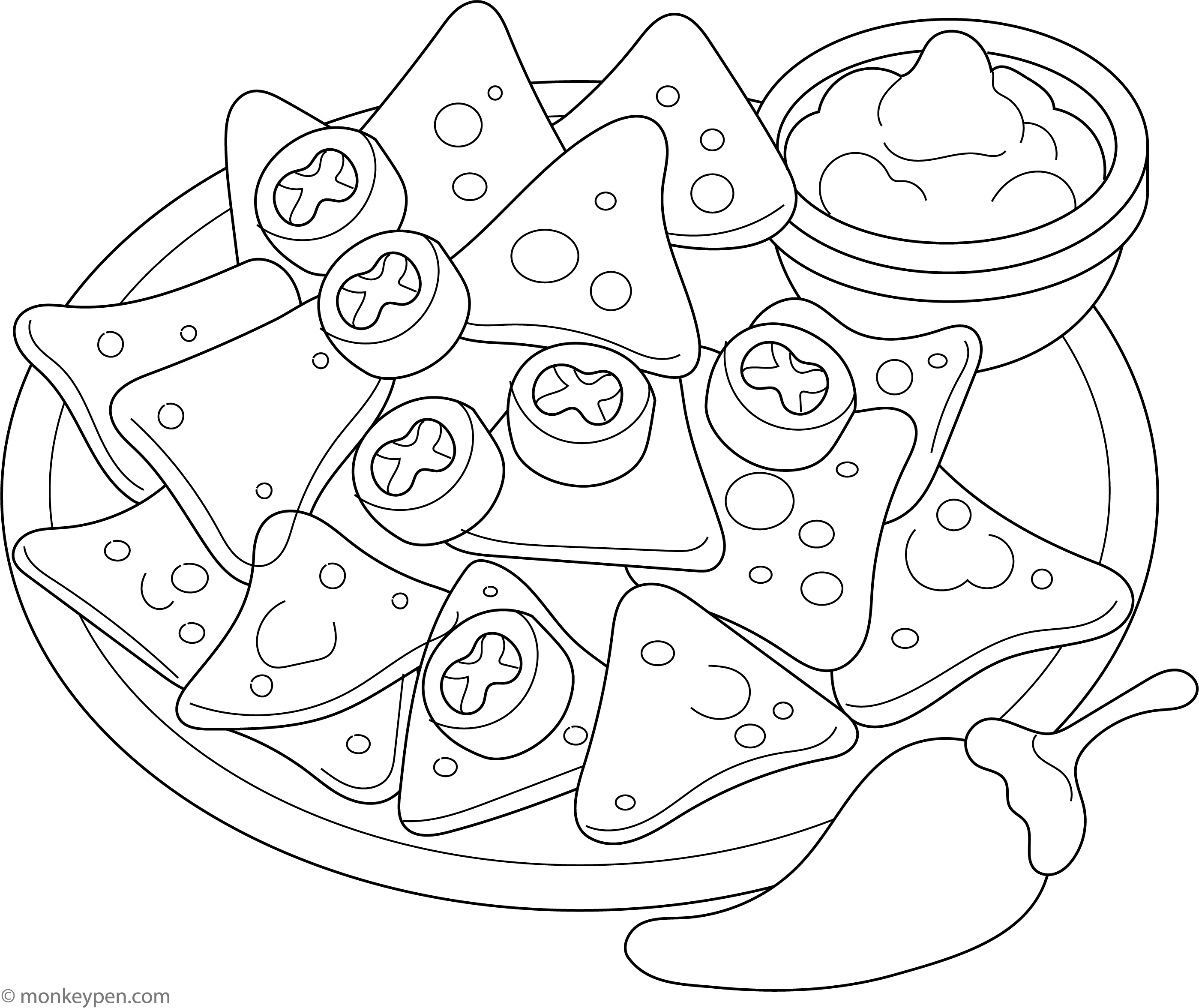 Nacho Problem Coloring Free Nachos Coloring Page – Printable Fun for Kids