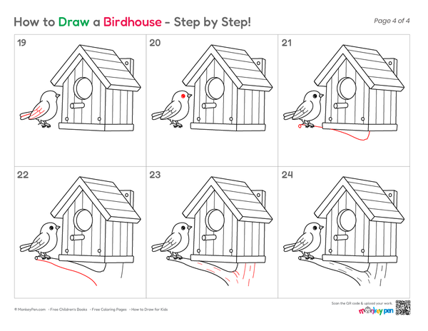 Cute birdhouse illustration for kids