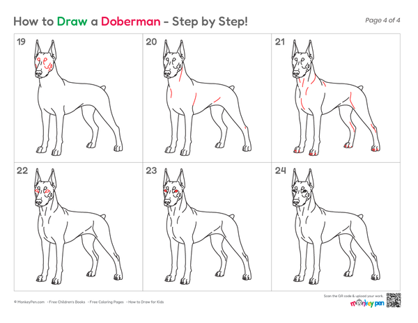 How to Draw a Doberman – Step-by-Step Dog Drawing for Kids