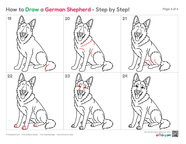 How to Draw a German Shepherd – Easy Step-by-Step Dog Drawing for Kids