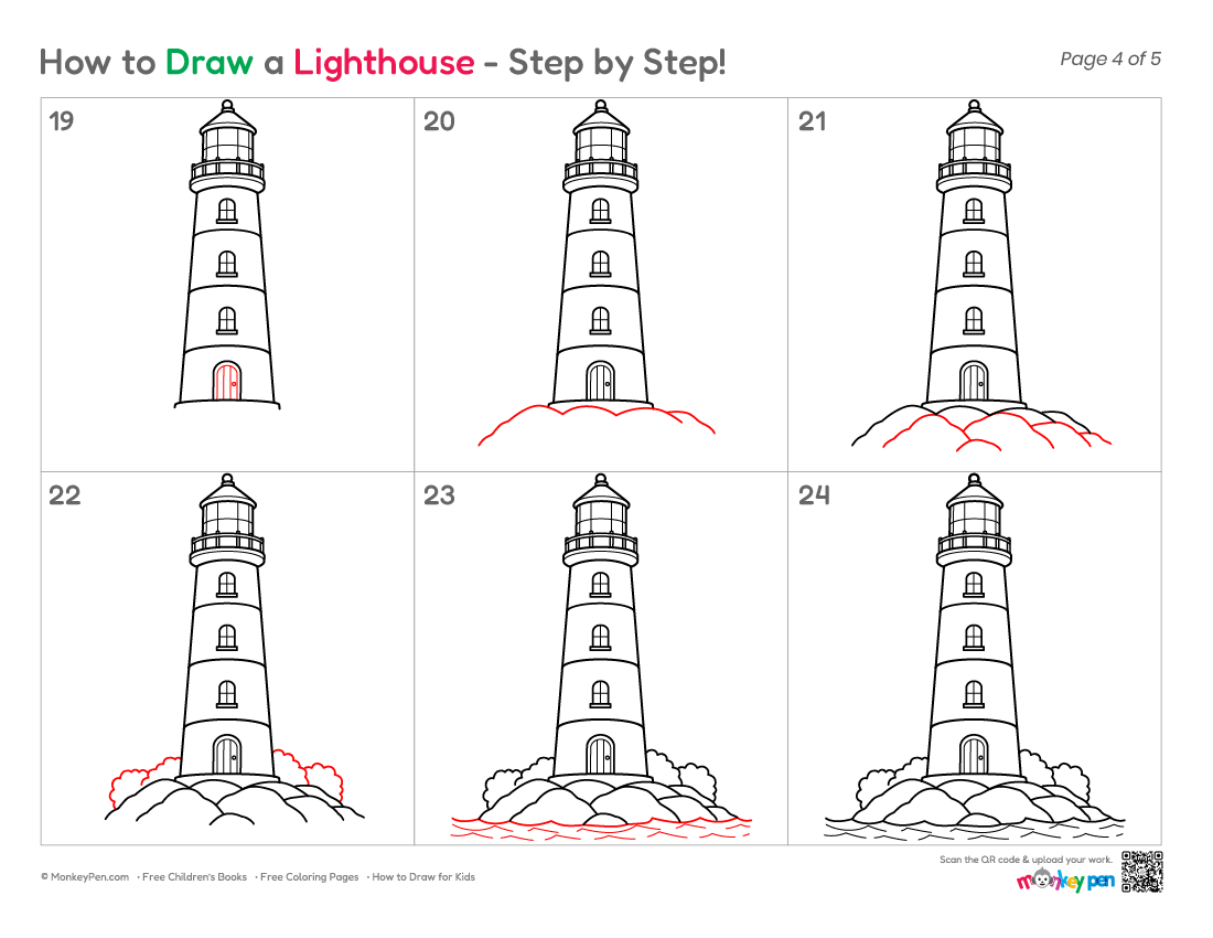 Lighthouse Drawing.pdf How to Draw a Lighthouse – Step-by-Step Coastal Drawing for Kids