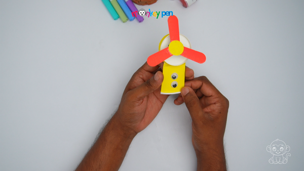Paper Cup Fan Craft Step 28