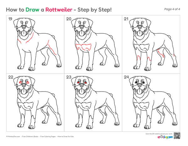 How to Draw a Rottweiler – Simple Step-by-Step Dog Drawing for Kids