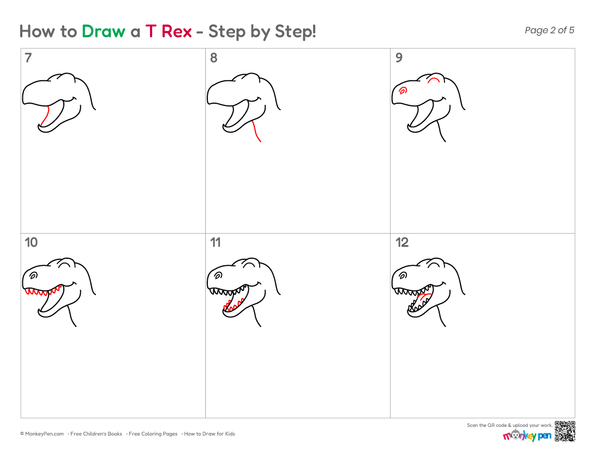 How to Draw a T-Rex – Easy Step-by-Step Dinosaur Drawing for Kids