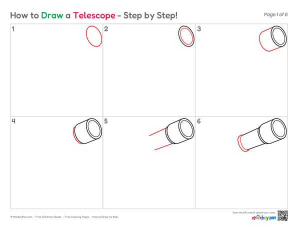 How to Draw a Telescope – Easy Step-by-Step Science Drawing for Kids