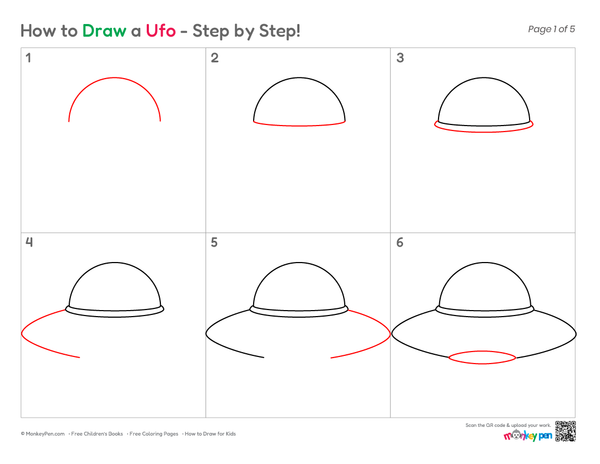How to Draw a UFO – Easy Step-by-Step Spacecraft Drawing for Kids