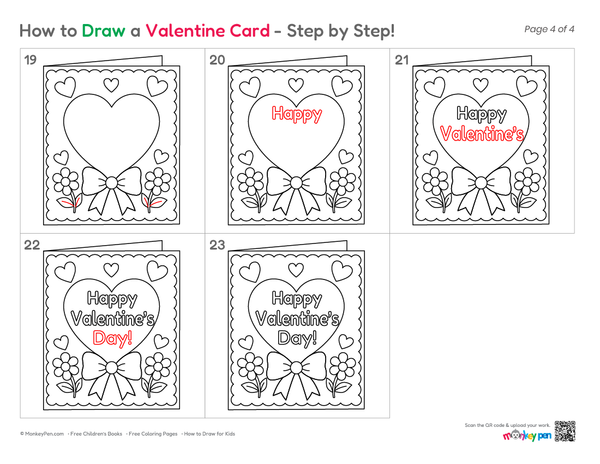 How to Draw a Valentine Card – Simple Step-by-Step Greeting Card Drawing for Kids