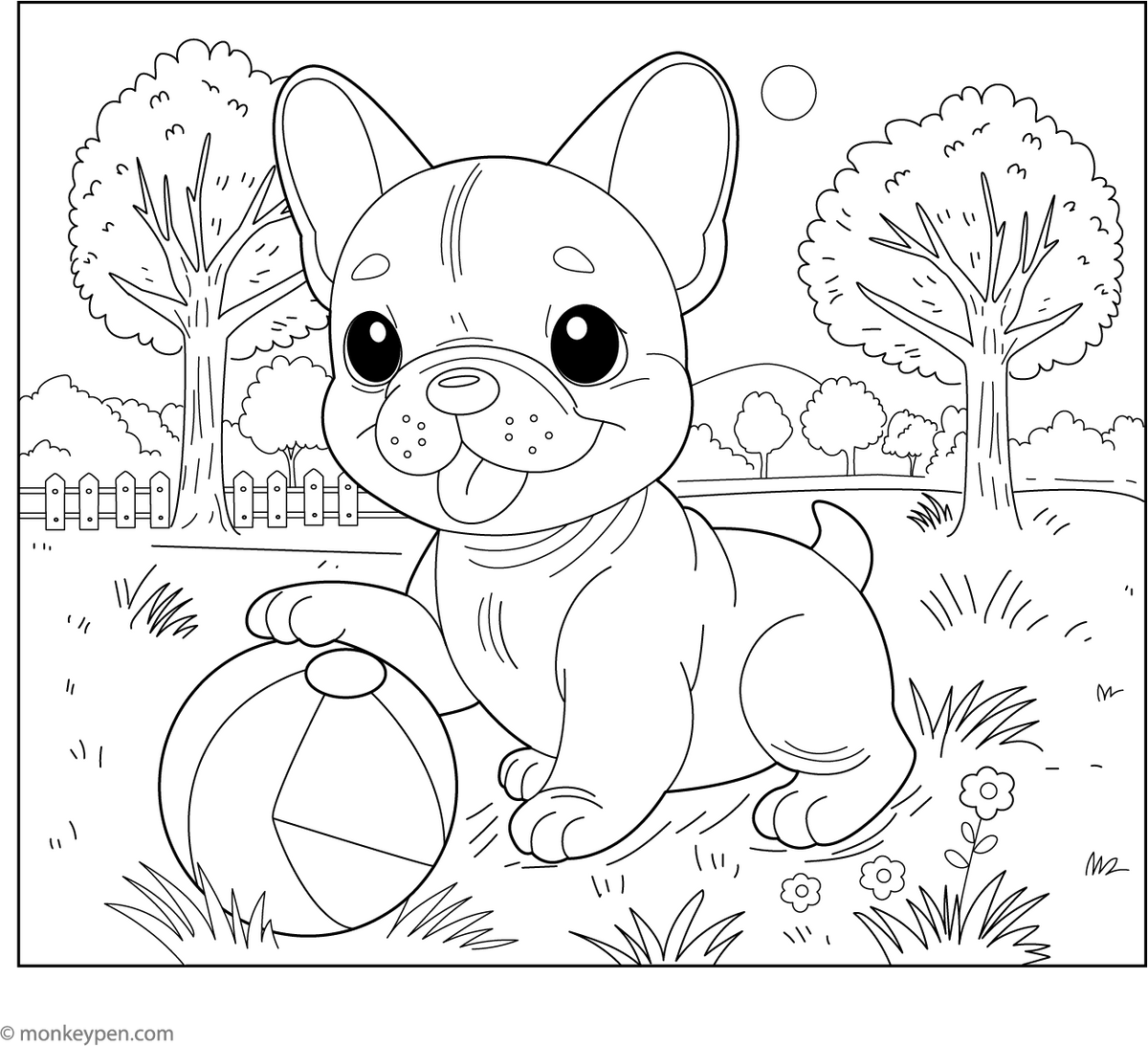 French Bulldog with a Ball