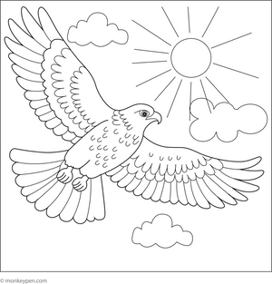 Hawk in Flight coloring page – free printable for kids to color and enjoy