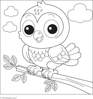 Cute Cartoon Hawk coloring page – free printable for kids to color and enjoy