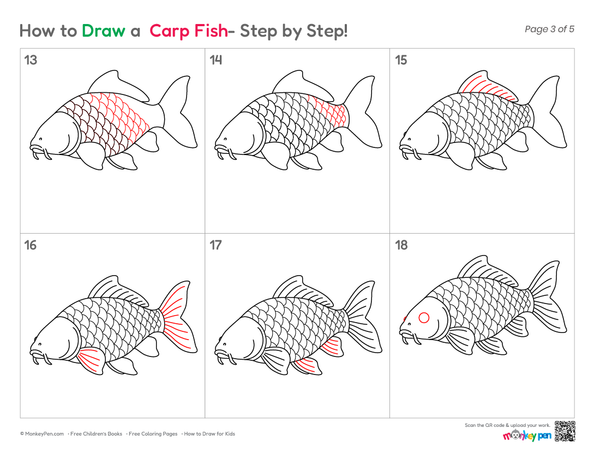 Simple Carp Fish coloring page