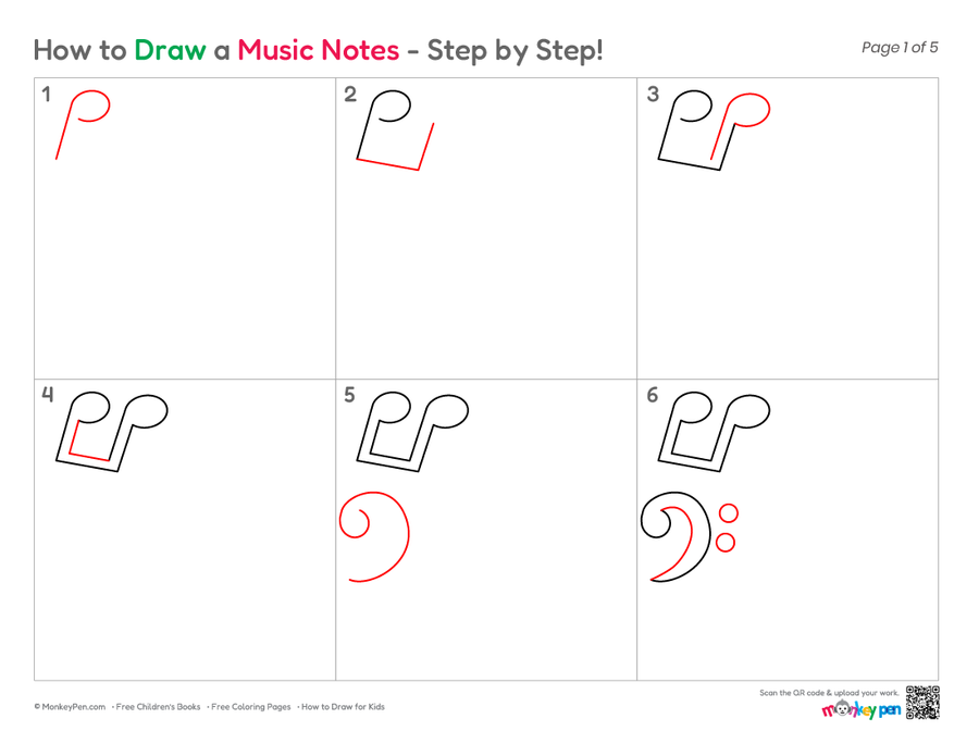How to Draw Music Notes – Step-by-Step Music Drawing for Kids