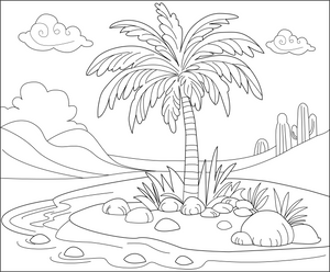 Oasis coloring page – fun and educational printable for children
