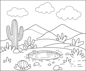 Oasis Coloring Page – fun and educational printable for children
