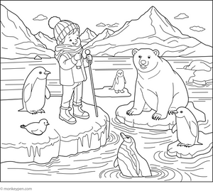 Polar Oceans coloring page – free printable for kids to color and enjoy