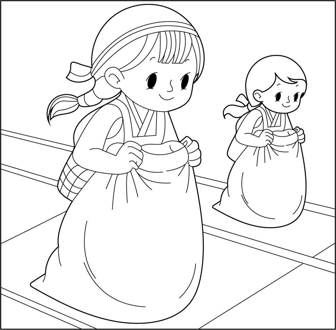 Free Printable Sack Race Coloring Page – Fun for Kids