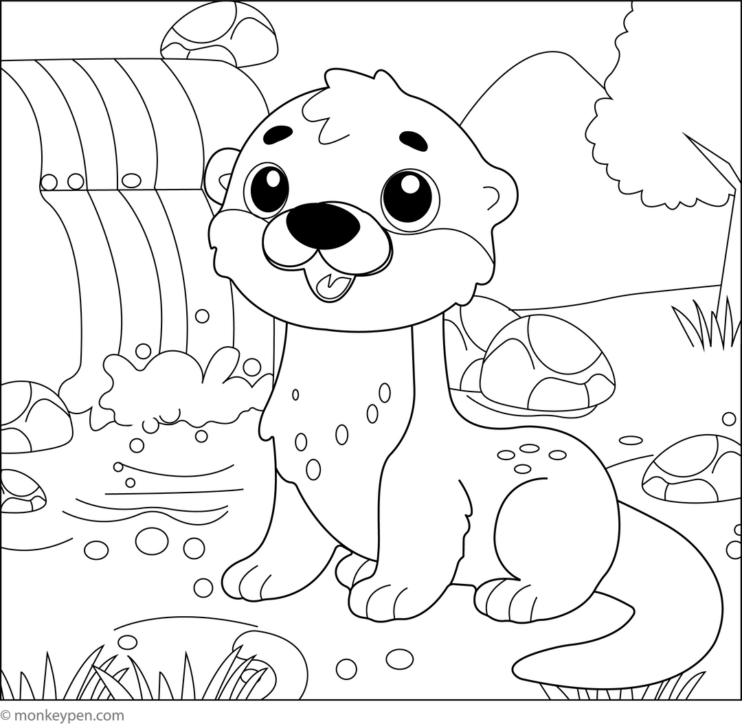 Free Otter Coloring Pages – Printable Water Animal Sheets
