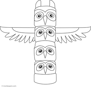 Totem Pole Coloring Page