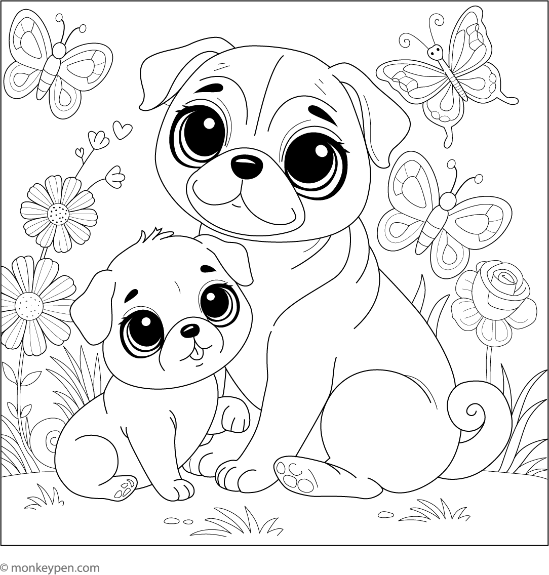 mother-and-baby-pug for Free Printable Pictures Of Pugs Mother and Baby Pug for Free Printable Pictures Of Pugs