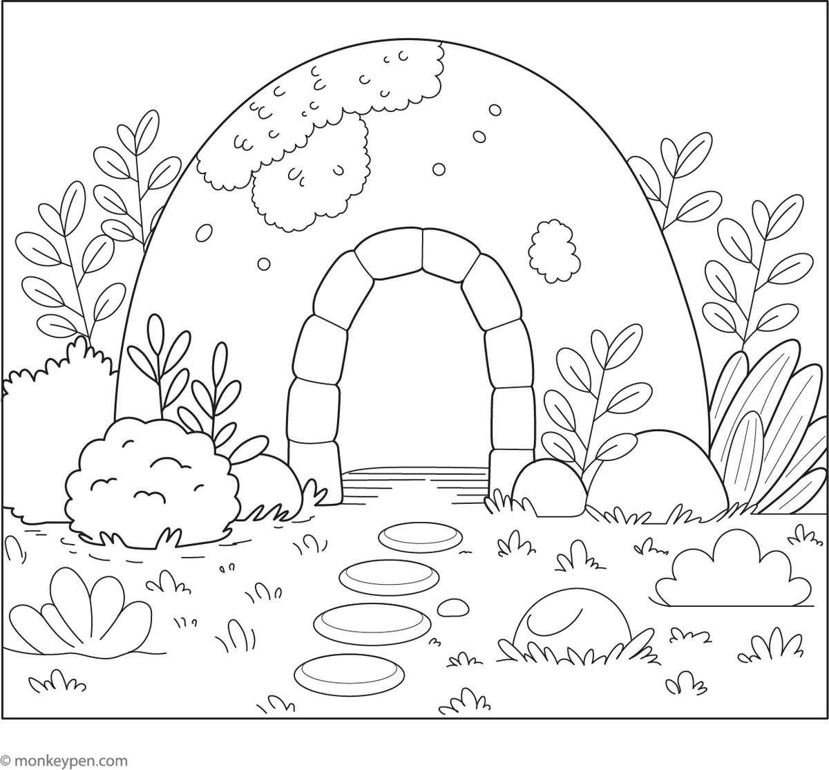 Den Color Rock Den Coloring Page - Free Printable Coloring Page PDF