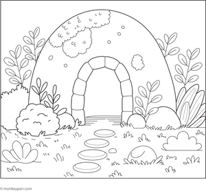 Cave Den Coloring Page – fun and educational printable for children