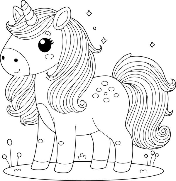 Unicorn Horses coloring page – fun and educational printable for children