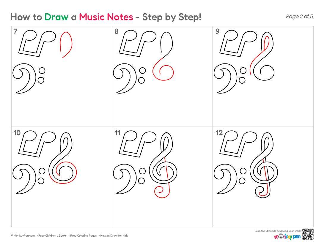 How to Draw Music Notes – Step-by-Step Music Drawing for Kids