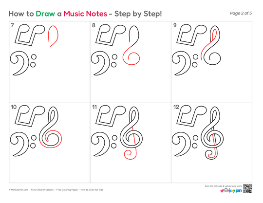 How to Draw Music Notes – Step-by-Step Music Drawing for Kids